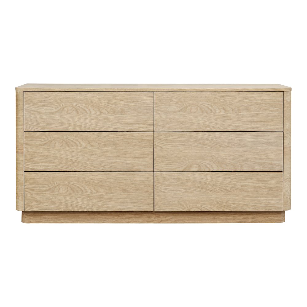 Round Off Dresser Light Oak Brown