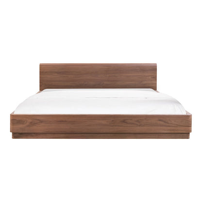 Round Off Queen Bed Walnut Brown