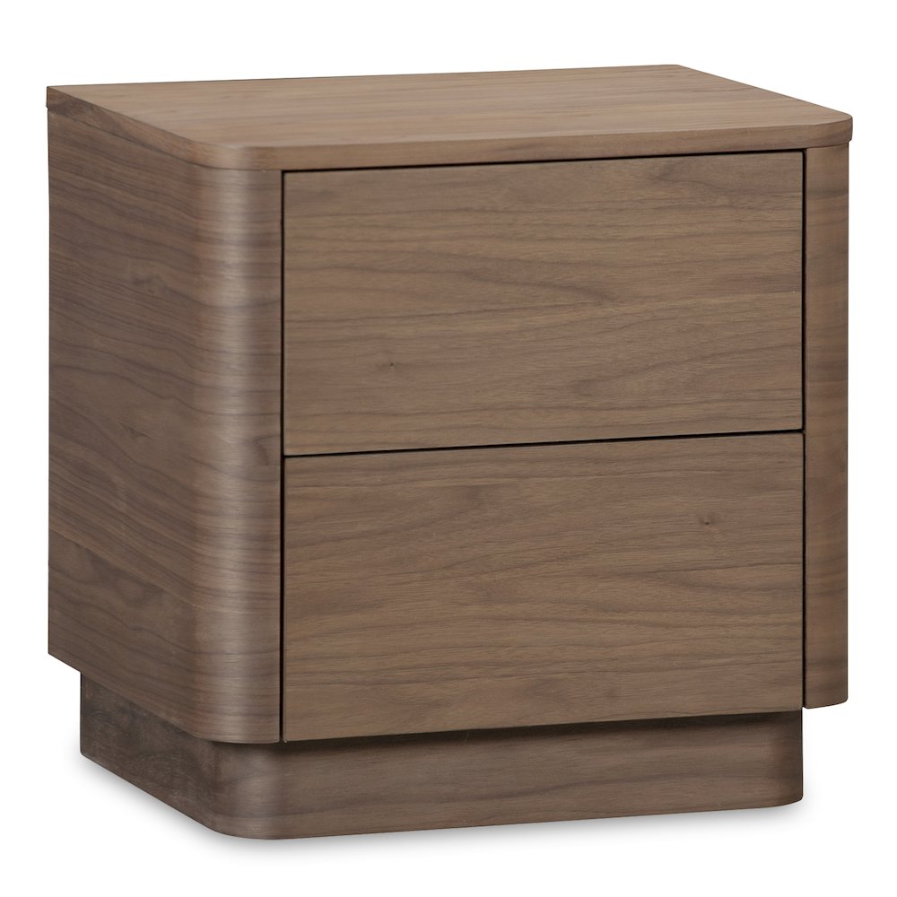 Round Off Tall Nightstand Walnut Brown