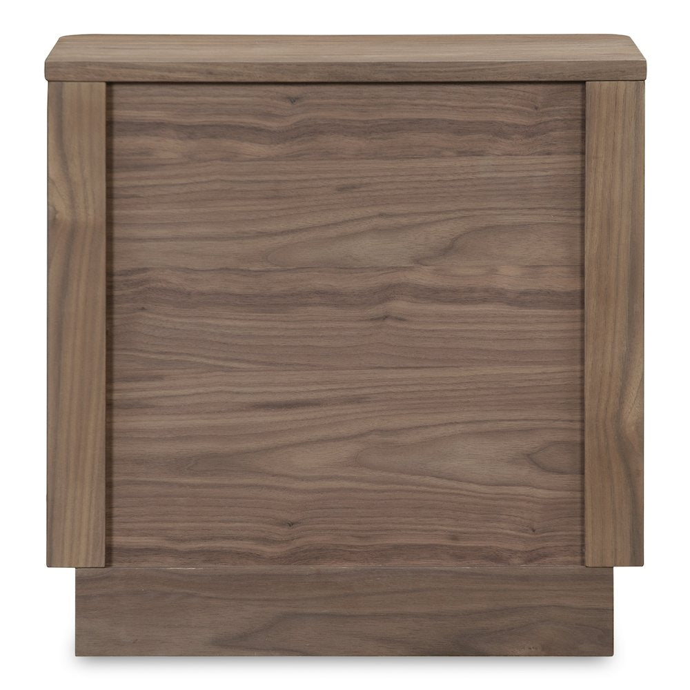 Round Off Tall Nightstand Walnut Brown