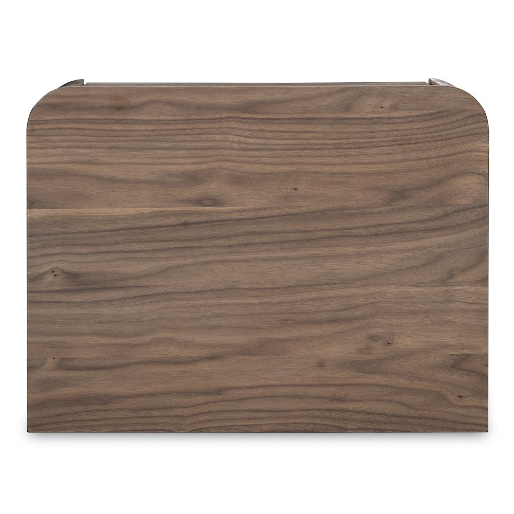 Round Off Tall Nightstand Walnut Brown