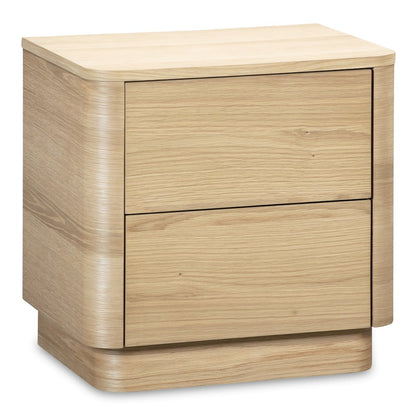 Round Off Tall Nightstand Natural Oak