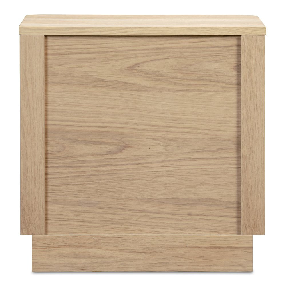 Round Off Tall Nightstand Natural Oak