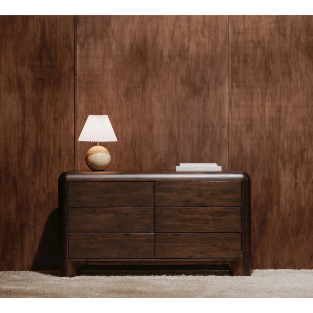Rowan 6 Drawer Dresser Dark Brown