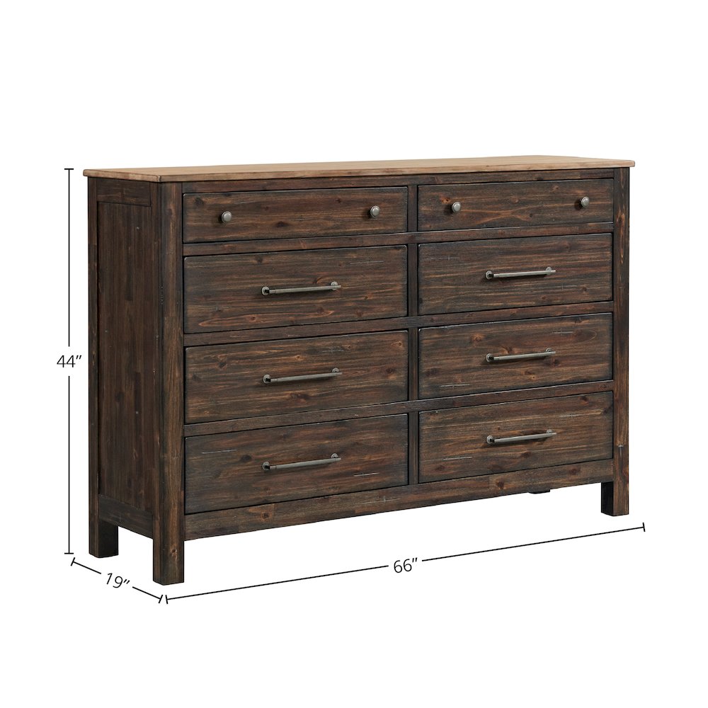 Transitions 8 Drawer Dresser, Driftwood and Sable