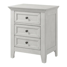 Rustic White Nightstand in Wood with 3 Drawers and Transitional Style