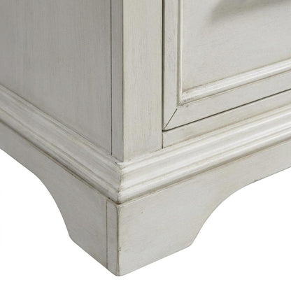 White Rustic French Oak Lateral File Cabinet Wood Home Office