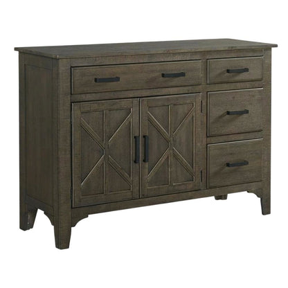 Wood Veneer Sideboard Server with Cabinet Storage for Dining Room