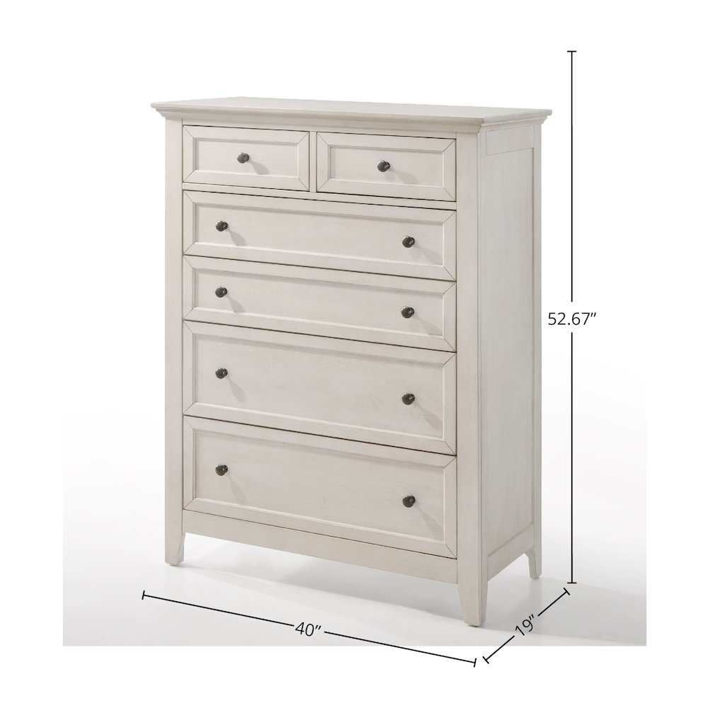 San Mateo 6-Drawer Standard Chest, Rustic White