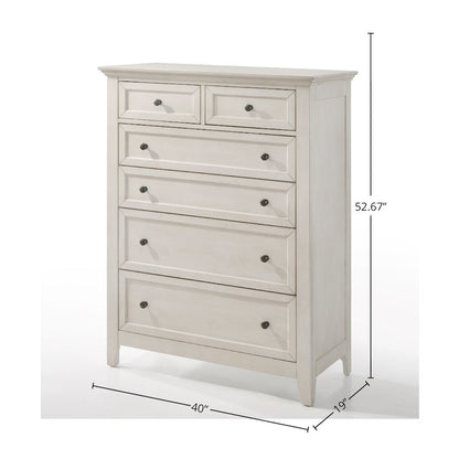 San Mateo 6-Drawer Standard Chest, Rustic White