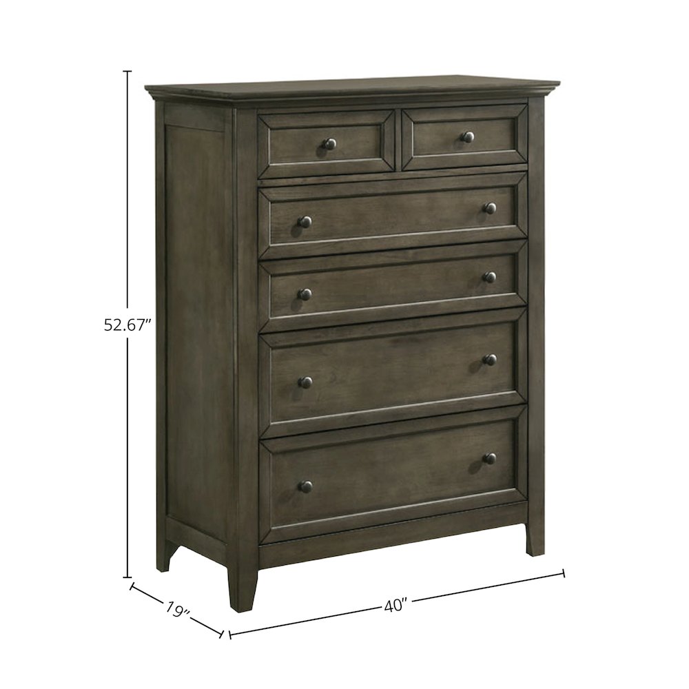 San Mateo 6-Drawer Standard Chest, Gray