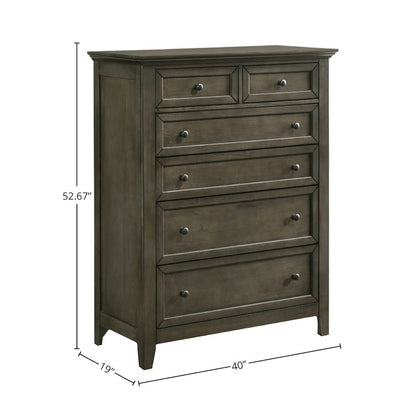 San Mateo 6-Drawer Standard Chest, Gray