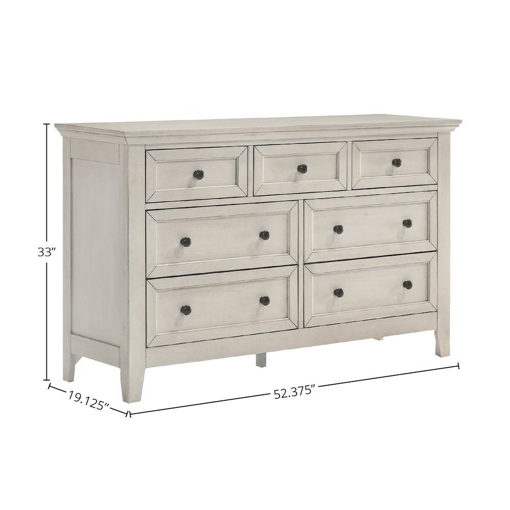San Mateo Youth 7-Drawer Dresser, Rustic White