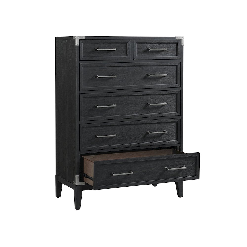 Laguna 5-Drawer Chest, Weathered Steel