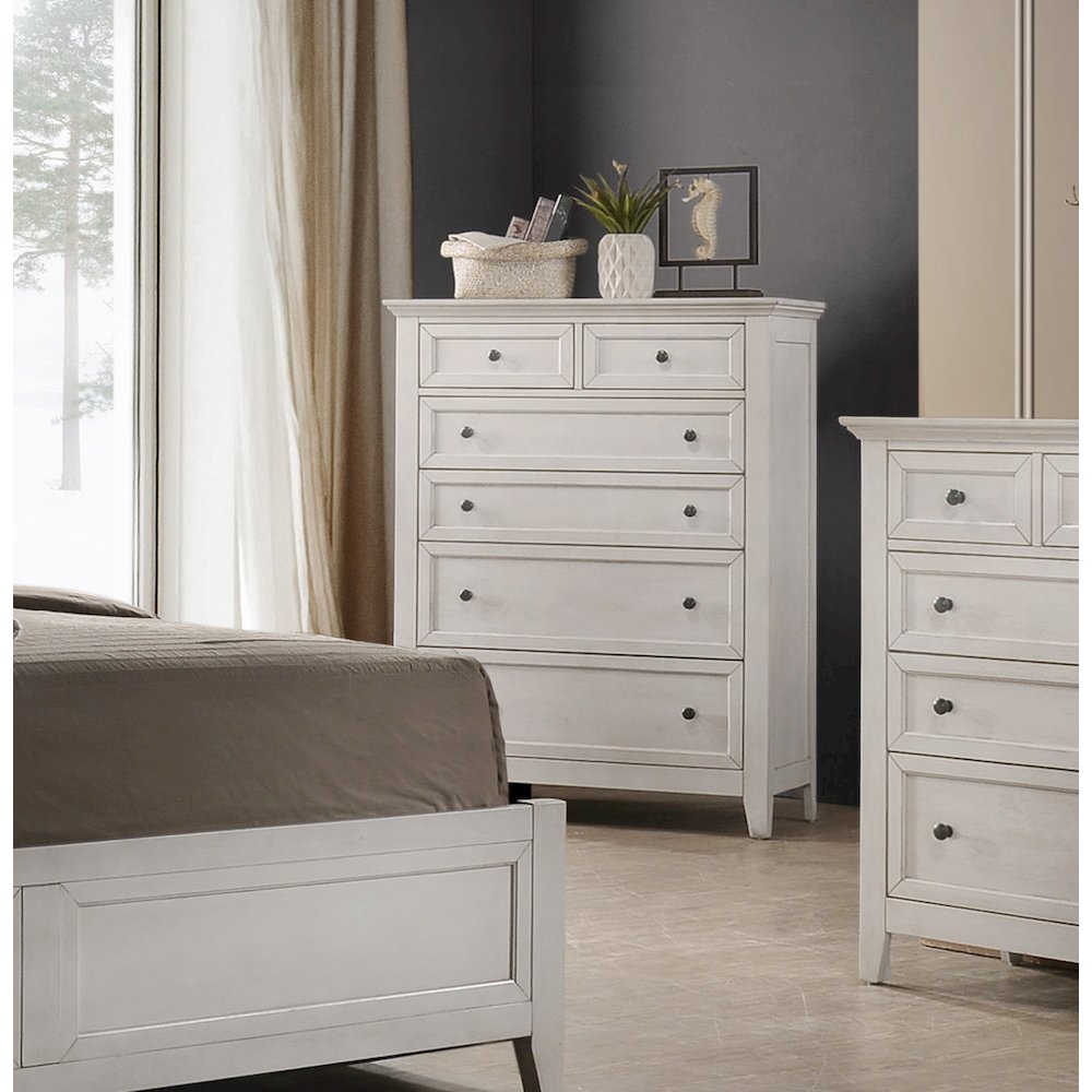 San Mateo 6-Drawer Standard Chest, Rustic White