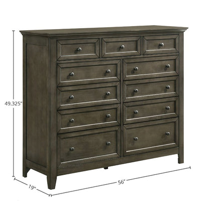 San Mateo 11-Drawer Gentlemen's Chest, Gray