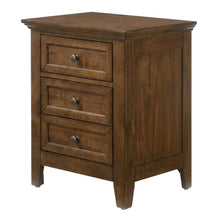Transitional Wood Nightstand in Finish with 3 Drawers