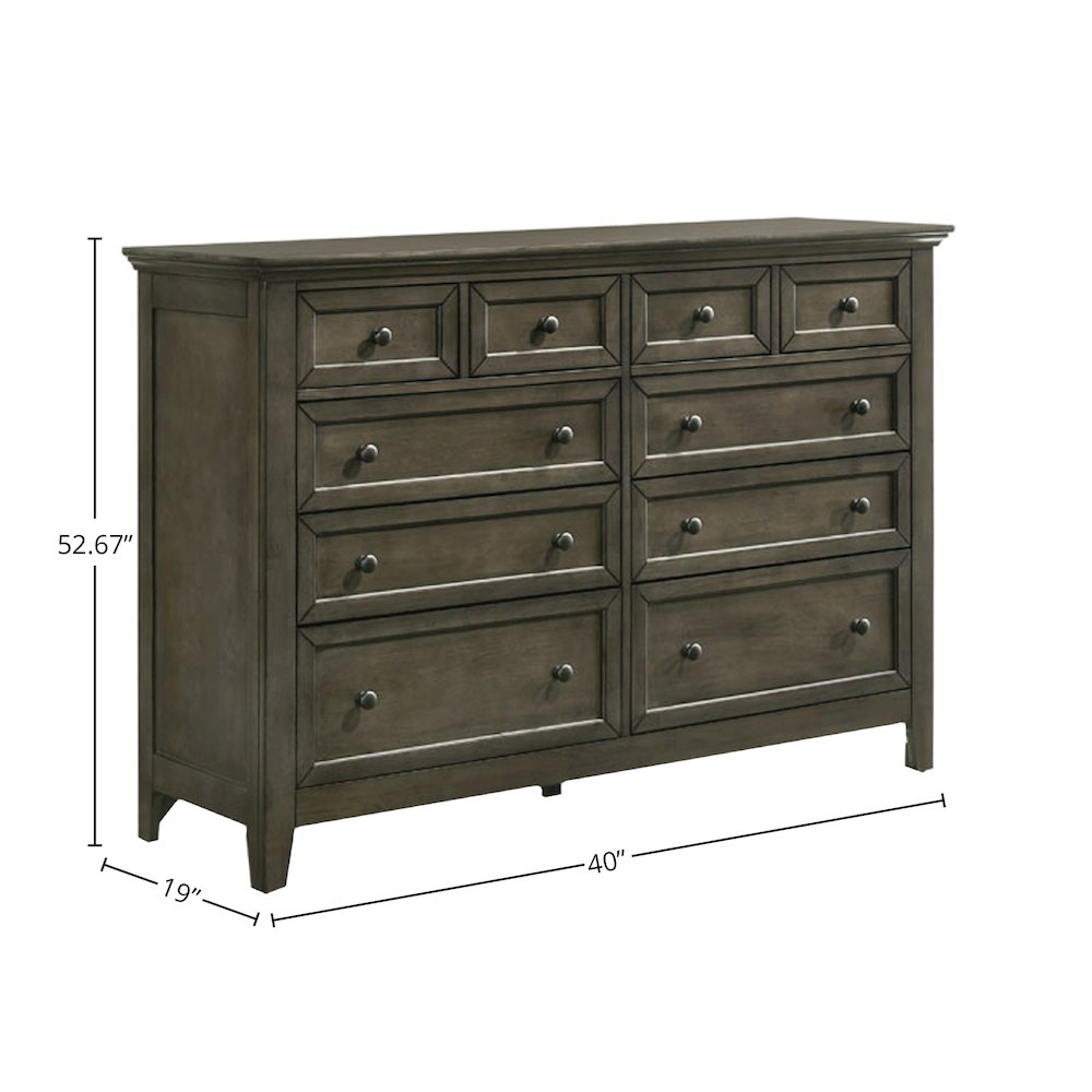 San Mateo 10-Drawer Dresser, Gray