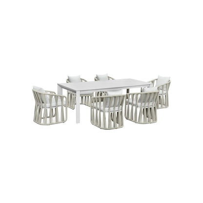 Intercon Alexa Outdoor Dining Table in White