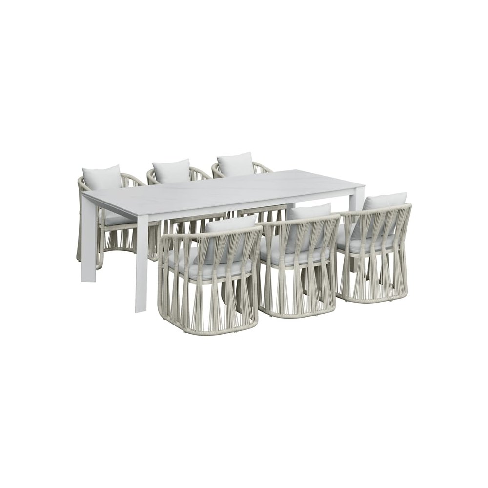 Intercon Alexa Outdoor Dining Table in White