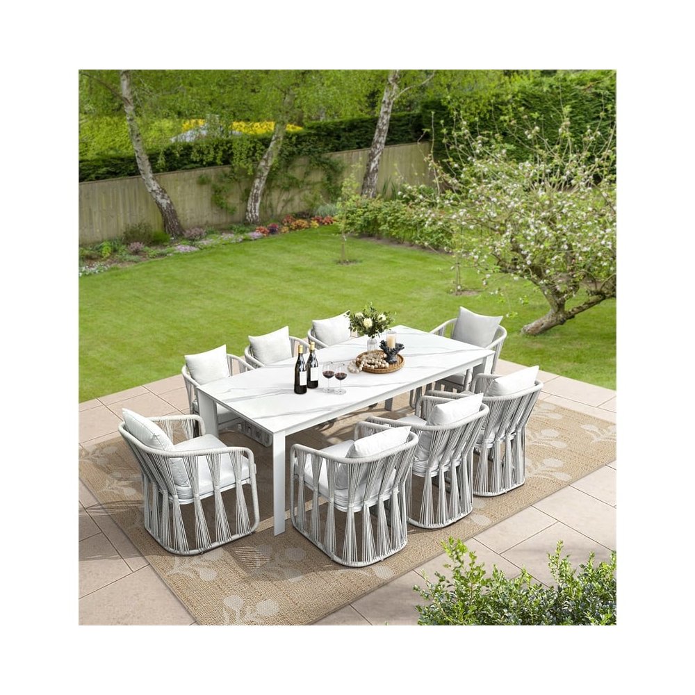 Intercon Alexa Outdoor Dining Table in White