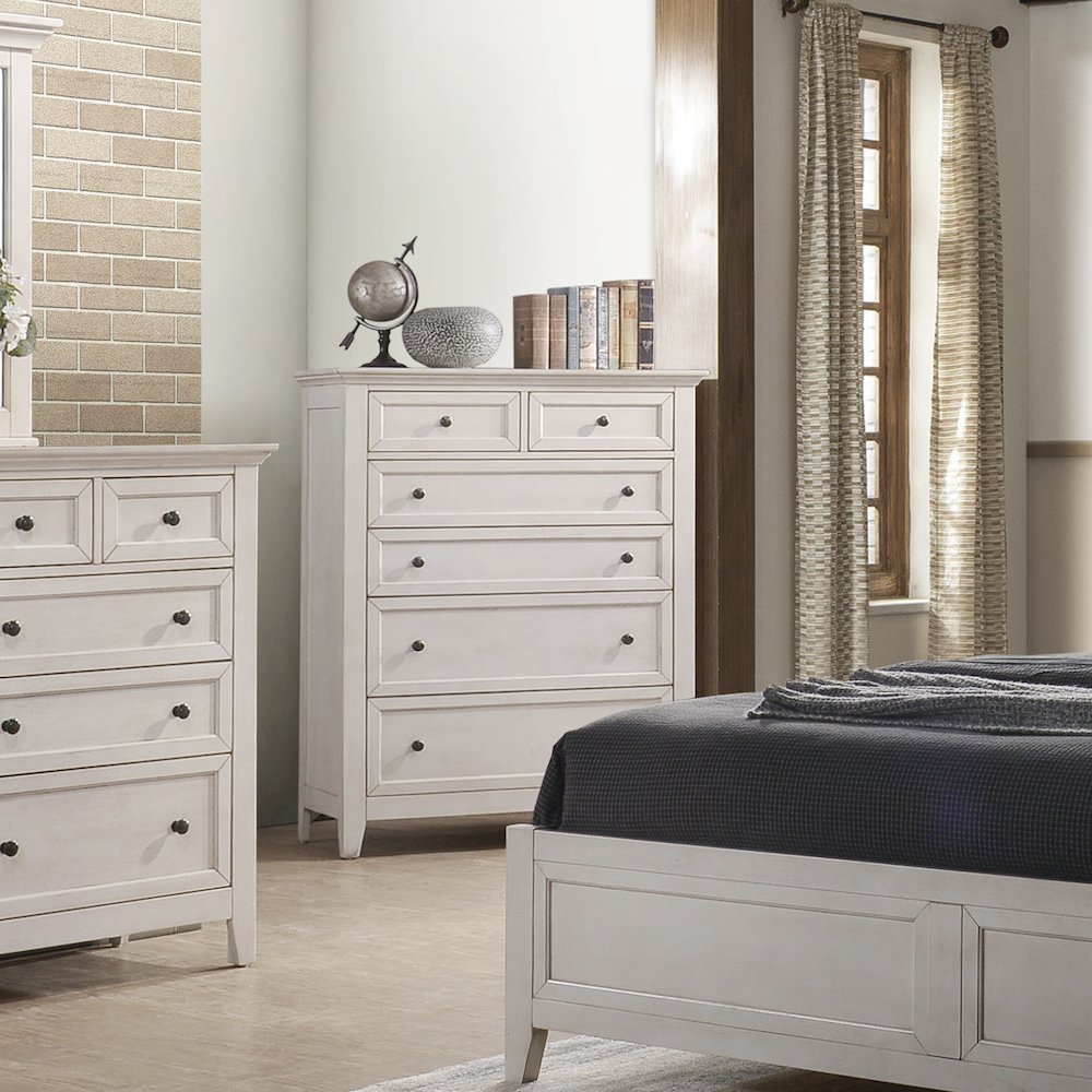 San Mateo 6-Drawer Standard Chest, Rustic White
