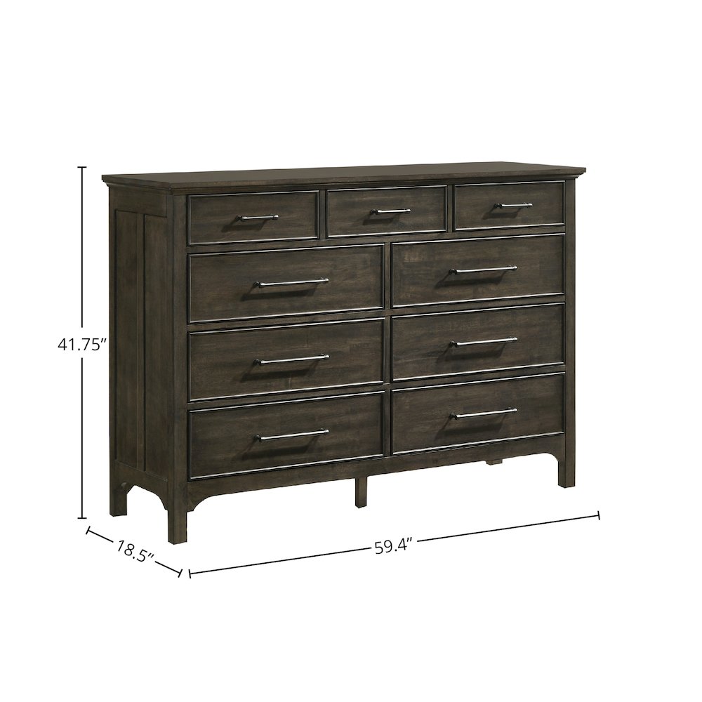 Hawthorne 9-Drawer Dresser, Brushed Charcoal