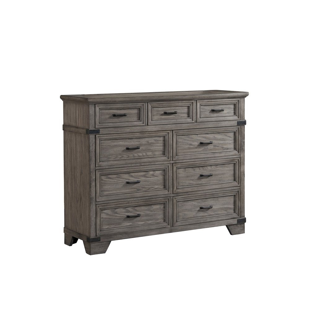 Forge 9-Drawer Dresser, Brushed Steel