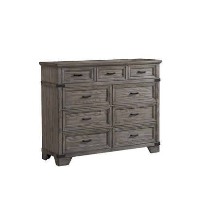 Forge 9-Drawer Dresser, Brushed Steel