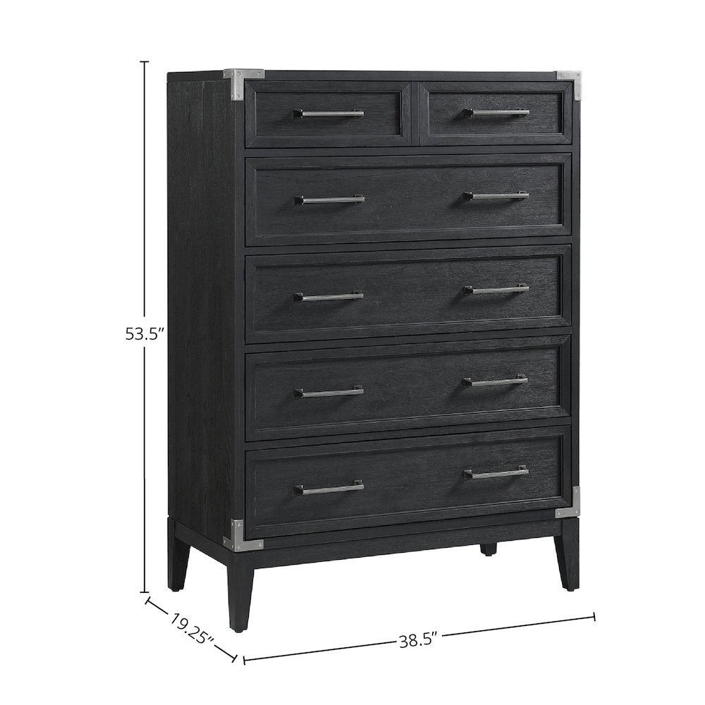 Laguna 5-Drawer Chest, Weathered Steel