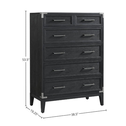Laguna 5-Drawer Chest, Weathered Steel