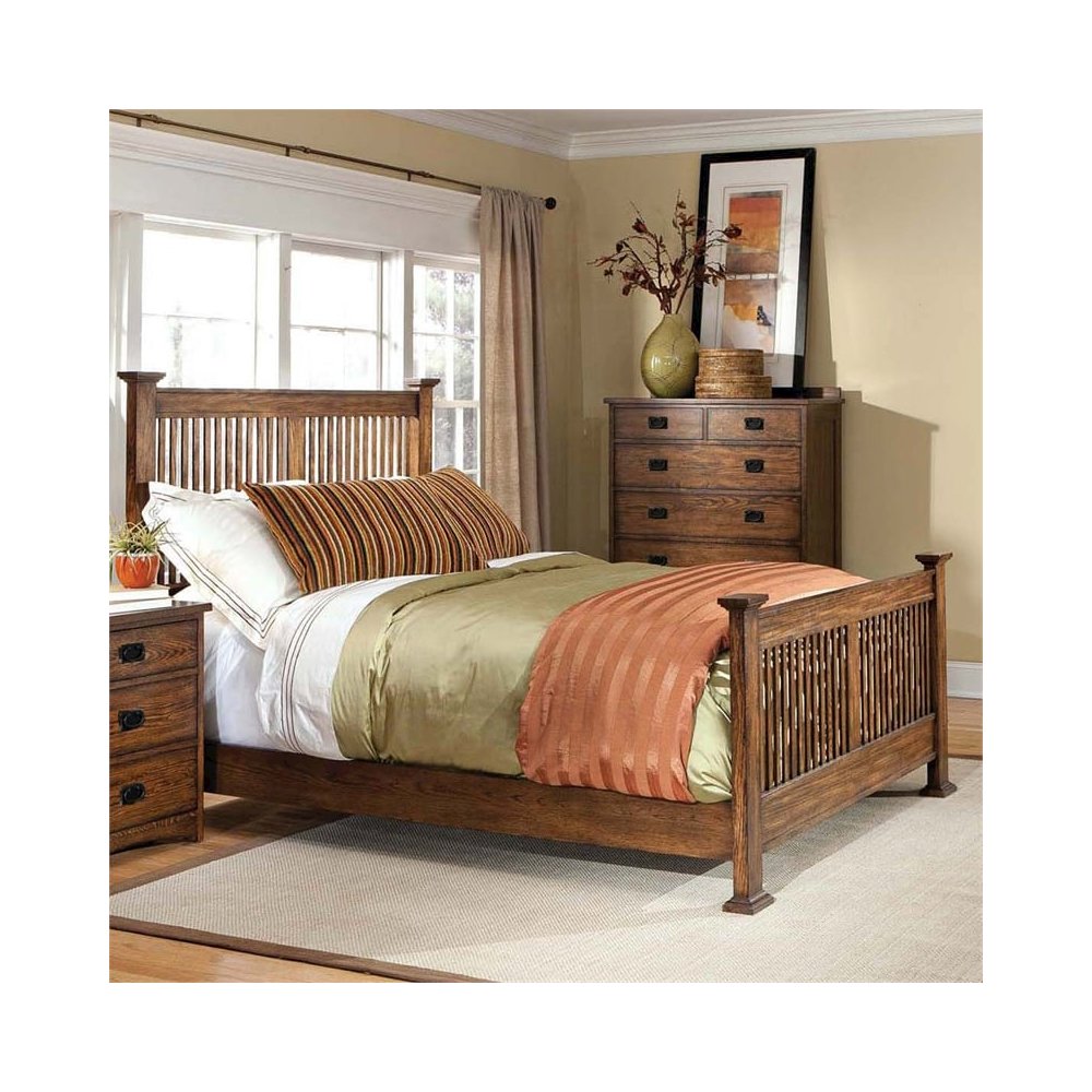 Intercon Oak Park King Slat Bed in Mission
