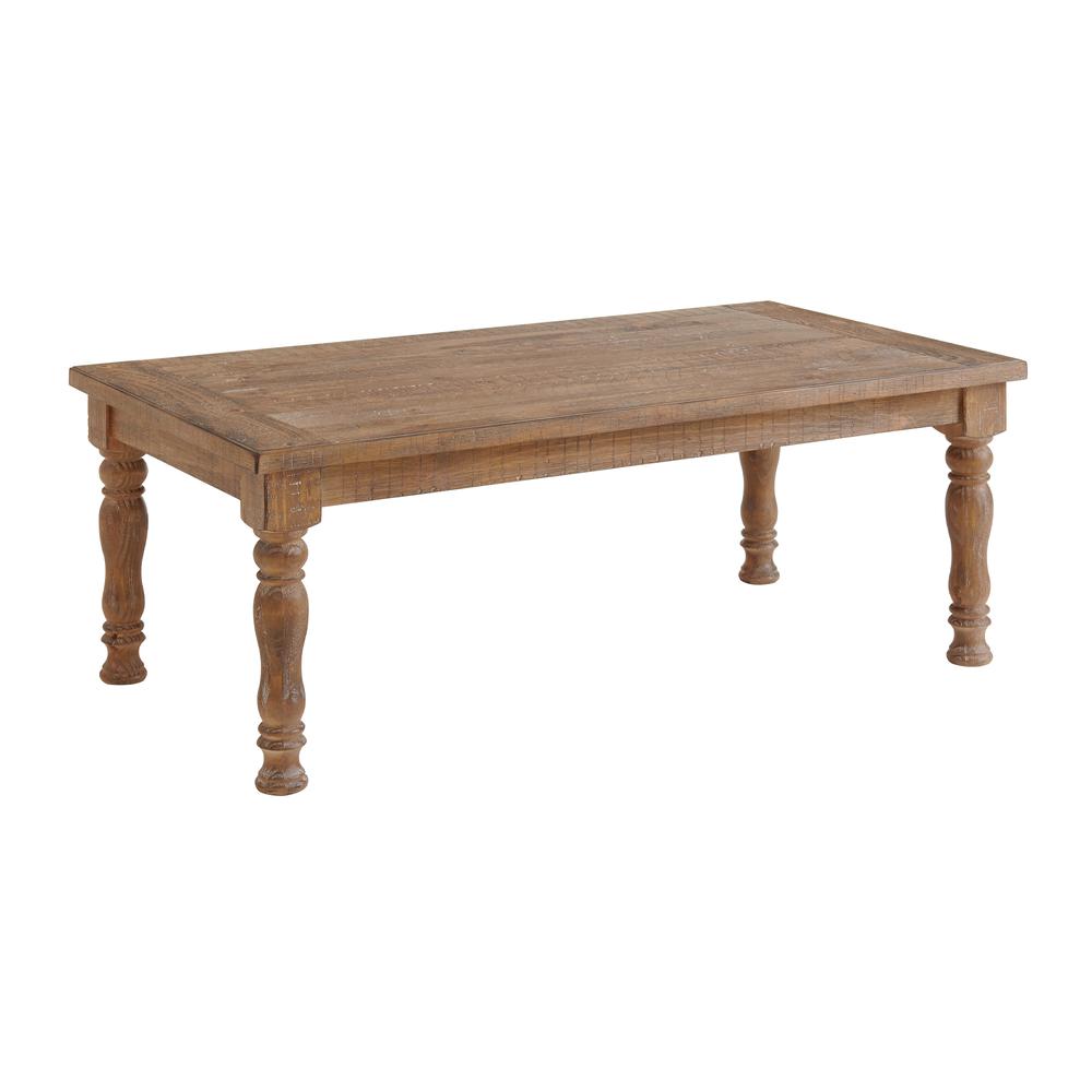 Turned Leg Coffee Table, 52x28 in Sandwash