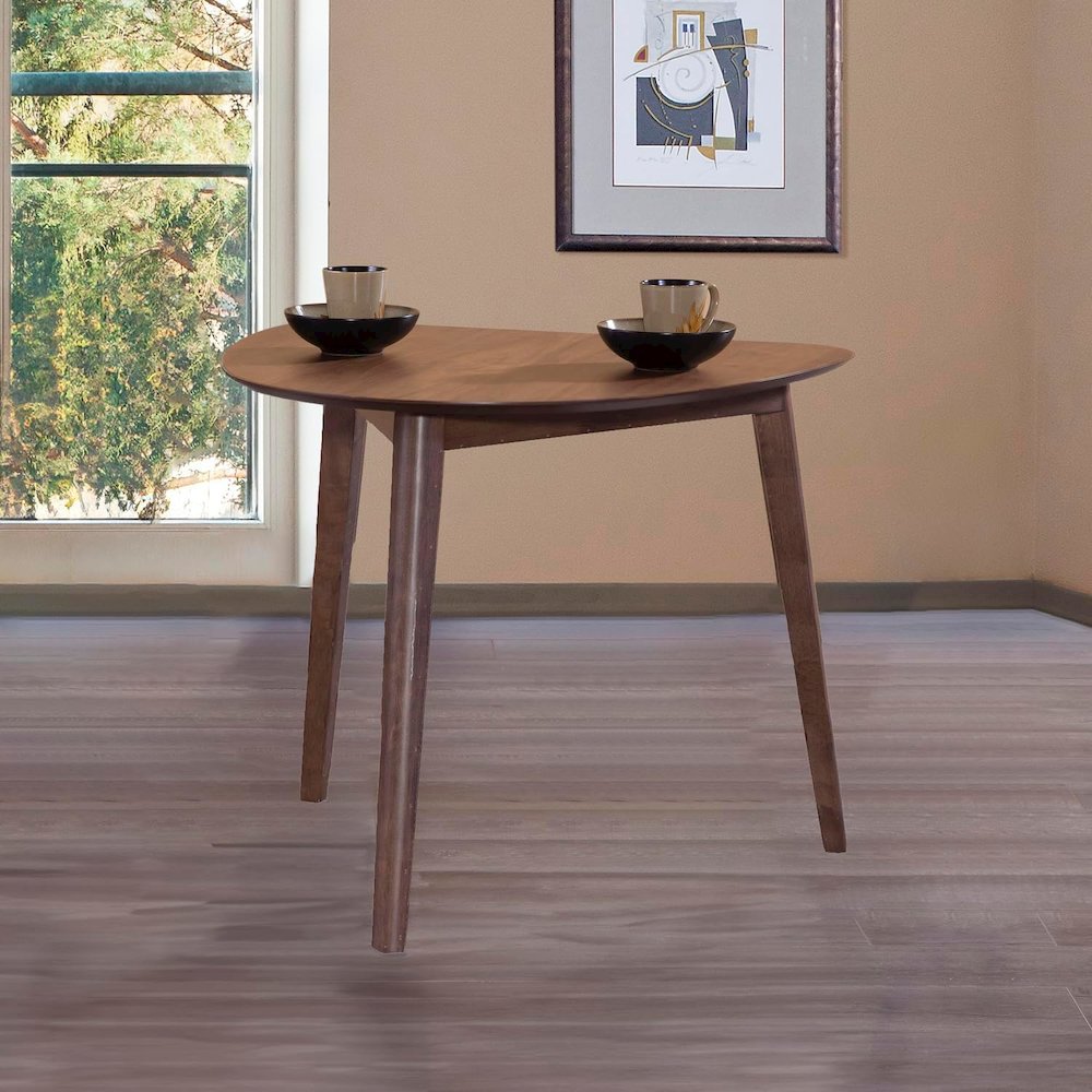 Furniture Oscar 32" Solid Wood Triangle Corner Table in Walnut
