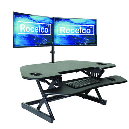 Rocelco 46" Height Adjustable Corner Standing Desk Converter