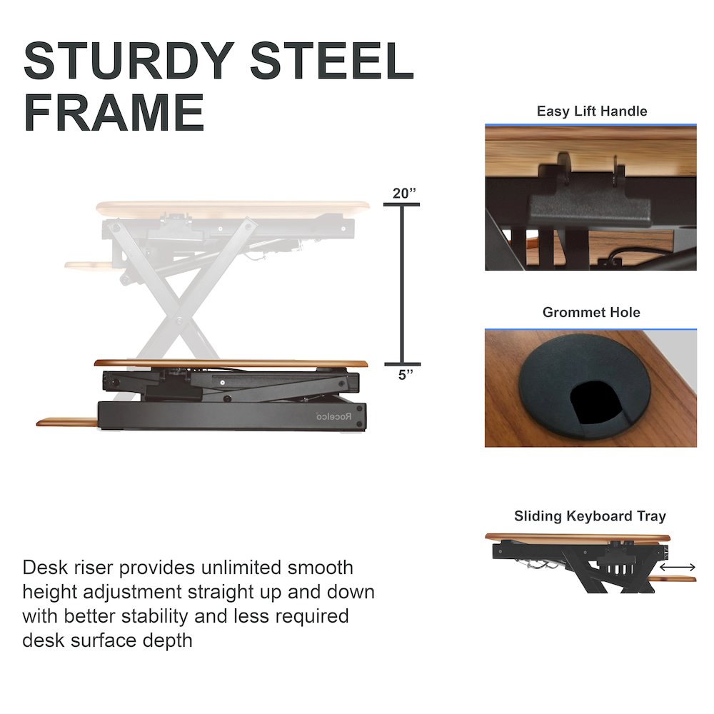 46" Height Adjustable Corner Standing Desk Converter