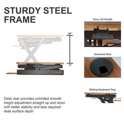 46" Height Adjustable Corner Standing Desk Converter