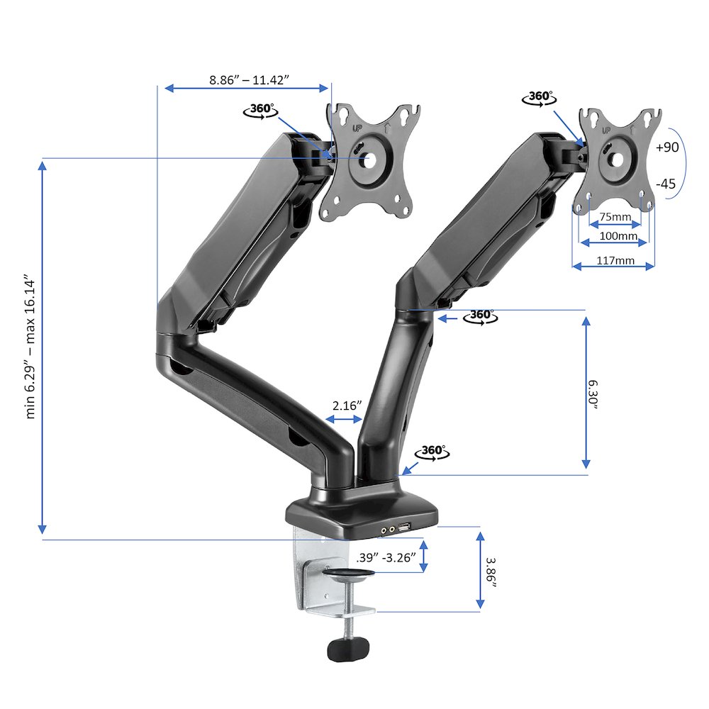 46" Height Adjustable Corner Standing Desk Converter
