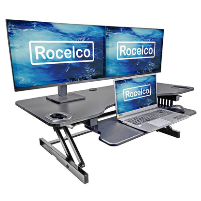 45" Height Adjustable Standing Desk Converter with Anti Fatigue Floor Mat