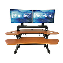 Rocelco 46" Height Adjustable Corner Standing Desk Converter with Dual Monitor Stand BUNDLE