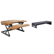 Rocelco 46" Height Adjustable Corner Standing Desk Converter with Dual Monitor Stand BUNDLE