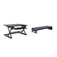Rocelco 40" Large Height Adjustable Standing Desk Converter -Dual Monitor Stand BUNDLE