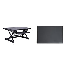 Rocelco 46" Height Adjustable Standing Desk Converter with Anti Fatigue Mat BUNDLE