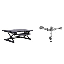 Rocelco 46" Height Adjustable Standing Desk Converter with Triple Monitor Mount BUNDLE