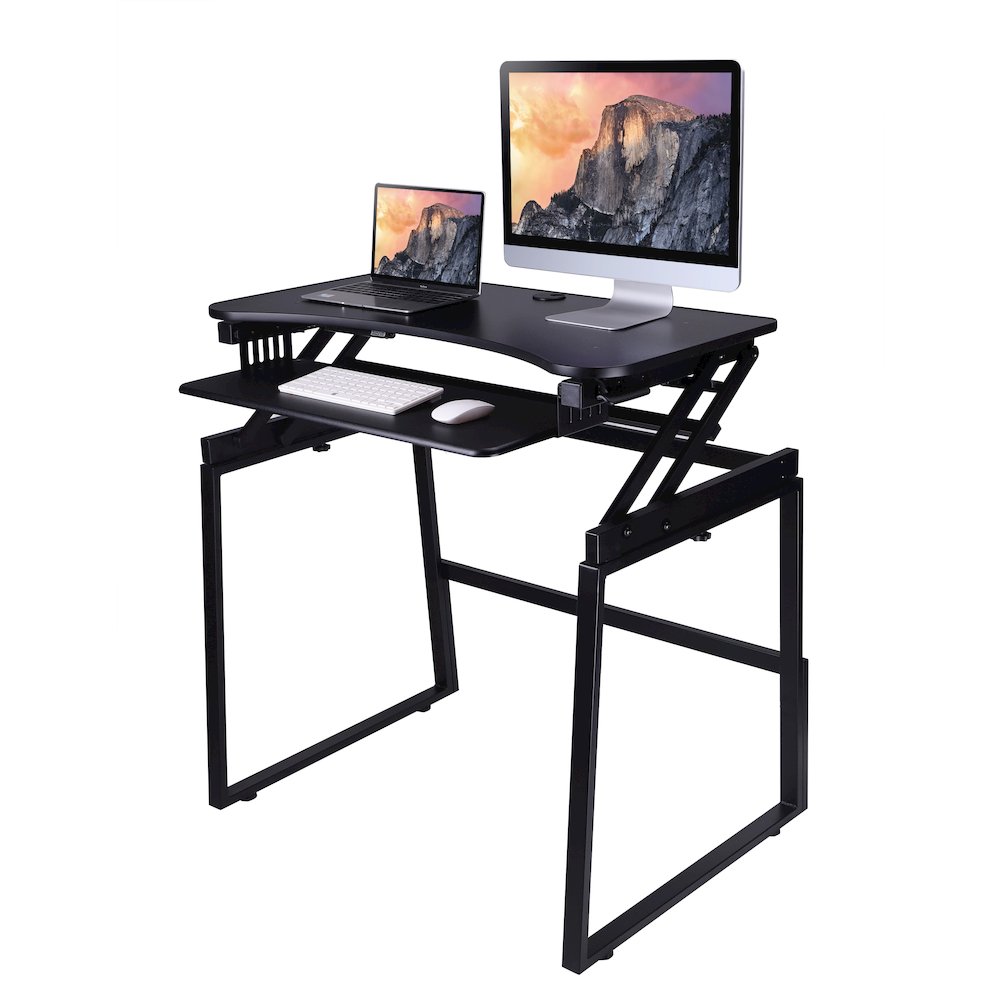 37.5" Height Adjustable Standing Desk Converter with Floor Stand BUNDLE