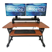 Rocelco 40" Large Height Adjustable Standing Desk Converter - Dual Monitor Stand BUNDLE