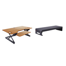Rocelco 46" Large Height Adjustable Standing Desk Converter with Dual Monitor Stand BUNDLE