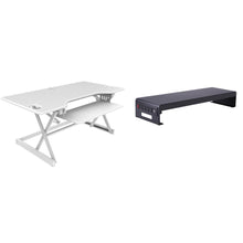 Rocelco 46" Large Height Adjustable Standing Desk Converter -Dual Monitor Stand BUNDLE