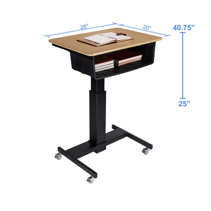 Rocelco 28" Height Adjustable Mobile School Standing Desk