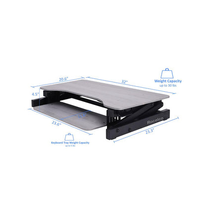 Rocelco 32" Height Adjustable Standing Desk